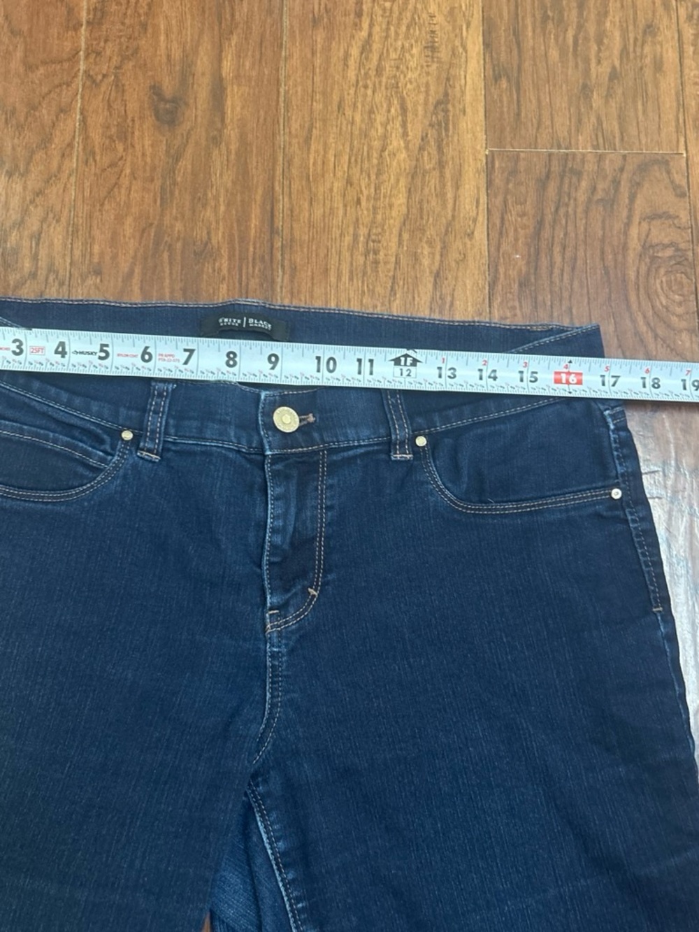 Women’s Dark Blue Stretch Denim Jeans Size Lr - Picture 3 of 7